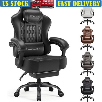 Ergonomic Gaming Chair Tall Users Extra Thick Sofa Comfort 350lbs Support