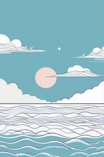 Minimalist Landscape Solitary Lakeside Canvas Wall Art Picture