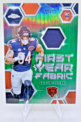 2025 Topps Chrome Colston Loveland First Year Fabric Rookie Relic Green 08/99