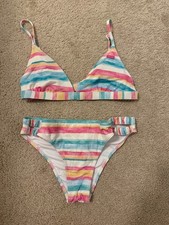 Roxy Junior's Beach Classics Athletic Triangle Swim Bikini Top XS yjl0823
