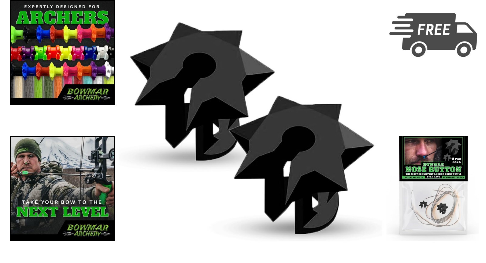 Nose Button Archery Anchor Point Lightweight Fix Two Sizes Included