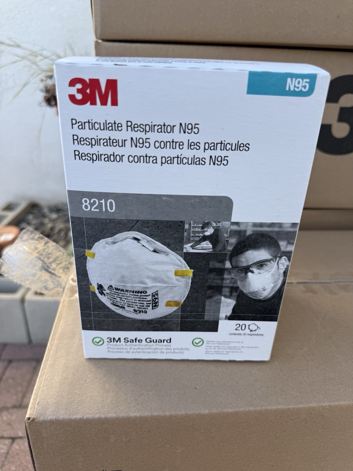 160 N95 Industrial Respirator Face Masks, 1 Cases Of 160 3M - 8210 Expired 9/25