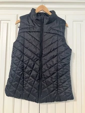 Keren Hart Black Quilted Zip Up Vest Men’s Size Large
