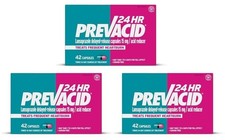 Pack 3 Prevacid 24HR Heartburn Relief Lansoprazole Acid Reducer 15 mg 42ct 01/26