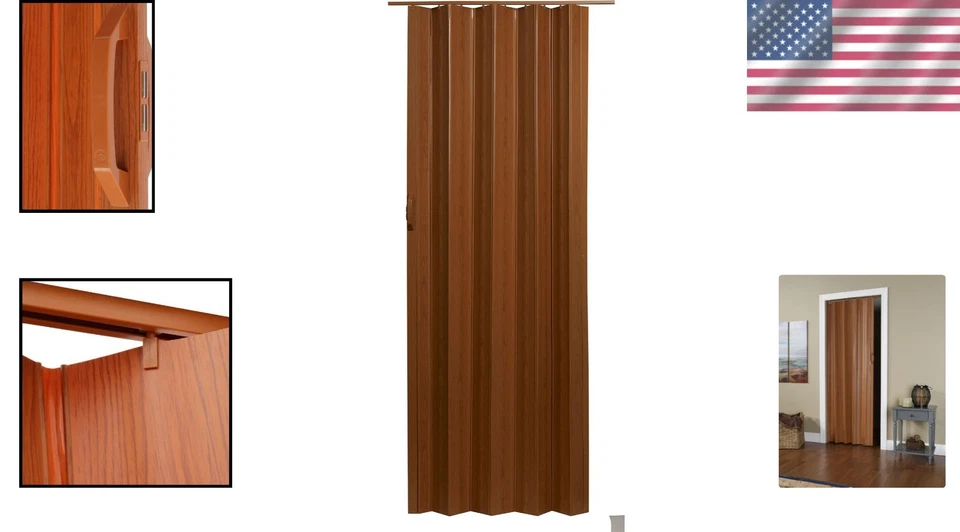 Easy-Install Via Accordion Door, Fruitwood, 24-36"x80" - Image 2 of 4
