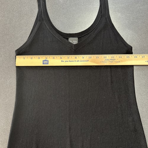Camiseta sin mangas EILEEN FISHER mediana elástica viscosa jersey cami negra básica informal carrera - Imagen 3 de 8