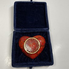 Cremation Heart For Ashes Autumn Leaves Funeral Remembrance Urn Enamel Heart