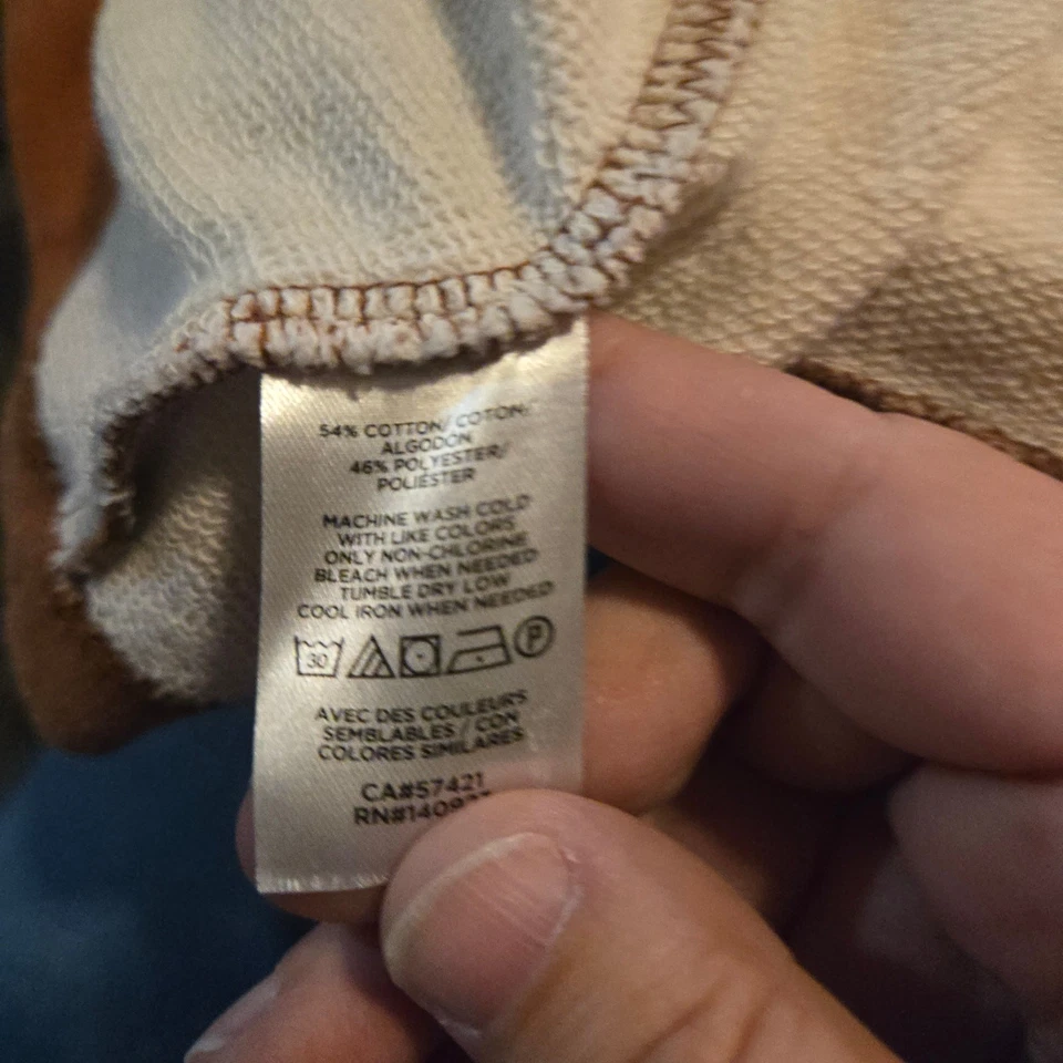 Lou & Grey条纹运动衫小号棕色白色棉混纺套衫 — 第 4/4 张图片