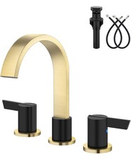 Bathroom Faucets 3 Hole,8 Inch Widespread Waterfall Bathroom Sink Faucet,2 Ha...
