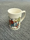 Fine Vintage Figgjo Flint Norway Mug Art Design With People Horse Flowers  |39