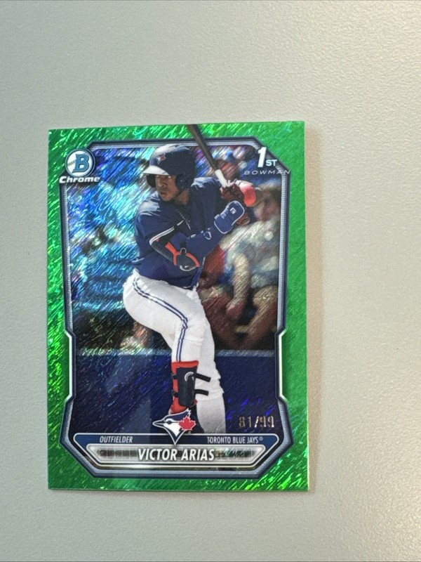 2026 Topps Bowman Chrome Victor Arias 1st Bowman Green shimmer BCP-29 /99