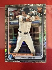 2024 Bowman Draft 1st Chrome James Tibbs III Sunflower Seeds Refractor Dodgers