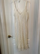 Vintage POWERS MODEL FULL SLIP Nylon Denier All Over Ivory Lace Size 38