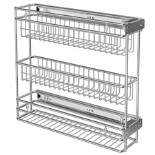 Narrow Pull Out Cabinet Organizer(4⅜" W x 18⅛" D),Pull Out Spice Rack, 3-Tier...