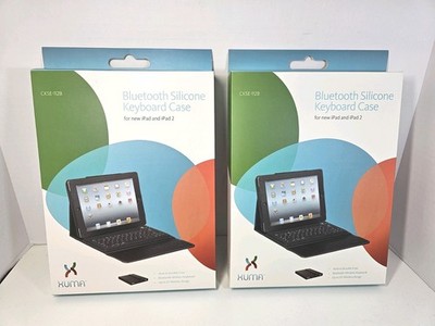 Pk of 2 Bluetooth Silicone Keyboard CASE for iPad and iPad 2 Wireless Pairs, New