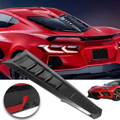 Carbon Black Rear Split Window Applique Louver Trim for Corvette C8 2020 2021-25