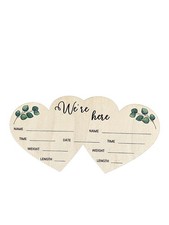 Twins Birth Announcement Sign Wooden Newborn Photo Prop for Twin Babies