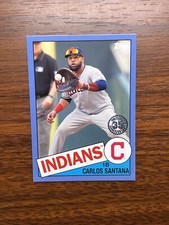 2020 Topps Carlos Santana BLUE SP 35TH ANNIVERSARY #85TB-15 Indians 1985 Insert