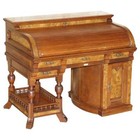 WITH CERTIFICATE ANTIQUE SHANNON FILE CO VICTORIAN WALNUT TAMBOUR DESK MUST SEE