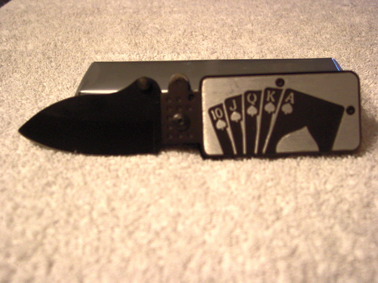 PLAYING CARDS SPADES POCKET KNIFE BLADE WITH BELT CLIP eBay