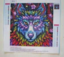Diamond Painting Full Drill Colorful Wolf completed / no Frame 30cm x 30cm