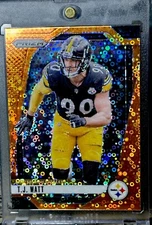 T.J. Watt RARE DISCO HOLO  REFRACTOR INVESTMENT CARD SSP PANINI STEELERS MVP