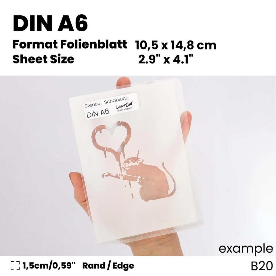 Schablonen BANKSY (Motive B9-B64) in DIN A7 & A6, Stencil für Airbrush / Malen - Bild 3 von 4