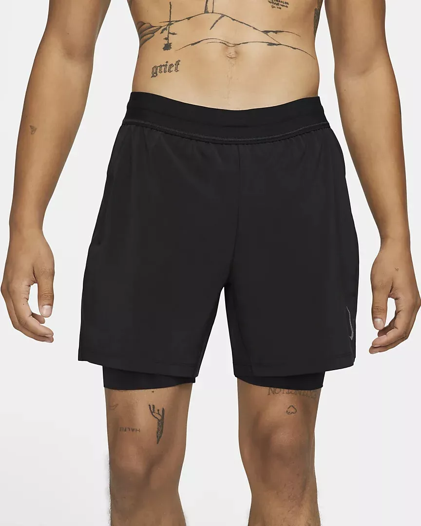 Mens Size XL Nike Yoga 2-in-1 Training Lined Athletic Shorts Black  DC5320-010