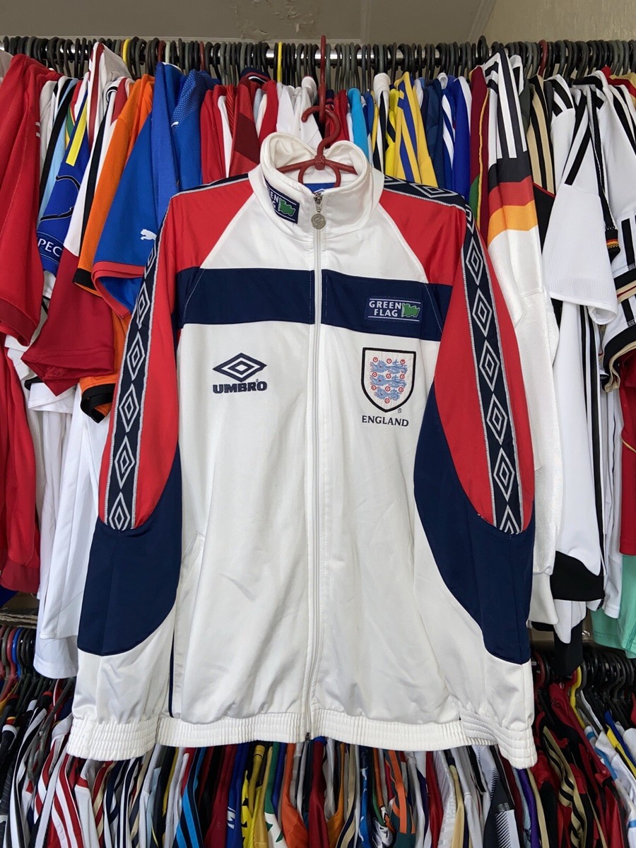 ENGLAND 1998 2000 HOME FOOTBAL SOCCER TRACK JACKET UMBRO sz ENGLAND 1998 2000 HOME FOOTBAL SOCCER TRACK JACKET UMBRO sz