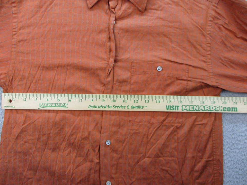 Bachrach Button Up Shirt Men's Small Long Sleeve Burnt Orange Windowpane Cotton - Image 4 of 4
