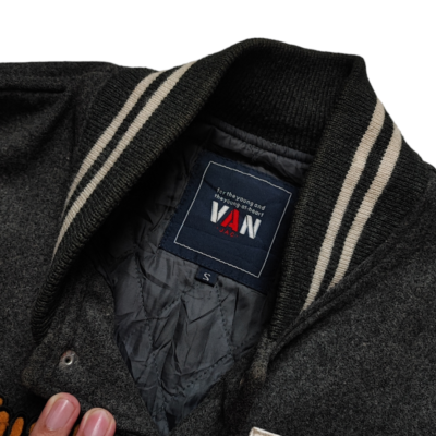 Vintage Van Jac Wool Mix Leather Sleeves Varsity Jacket | eBay