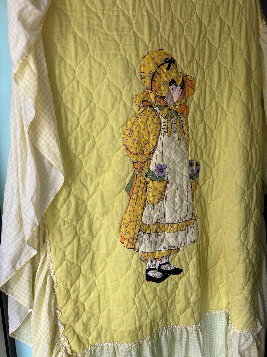 Vintage rare 1970s holly Hobbie bright yellow bedspread | eBay