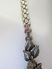 Vintage Unique Floral Rhinestone Metal Beaded Demi Parure — photo 3