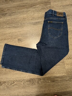 Lee Jeans Mens 36x32 Infinite Regular Fit Bootcut Comfort Stretch Dark Blue New