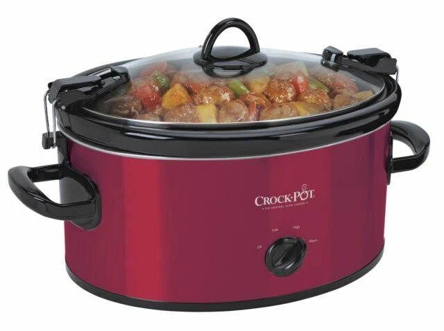 Crock-Pot Cook and Carry Manual Slow Cooker for Travel and Home, 6 Quarts, Red