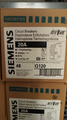 Box Of 48 Siemens ITEQ120,  20A Single Pole Breakers