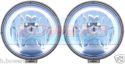 SIM 12V/24V 9'' RUNDE BLAUE LINSE STRAHLER STRAHLER + LED ANGEL EYE SEITENLICHTER