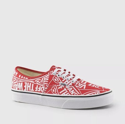 vans otw repeat authentic red & white shoes