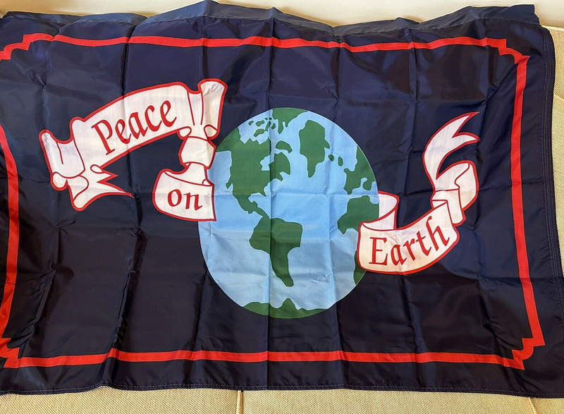 Peace on Earth BANNER, NEW, 3' x 5', Annin orginal, NYL-GLO, indoor/outdoor