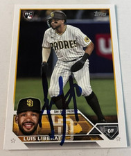 LUIS LIBERATO SIGNED 2023 TOPPS BASEBALL CARD AUTO