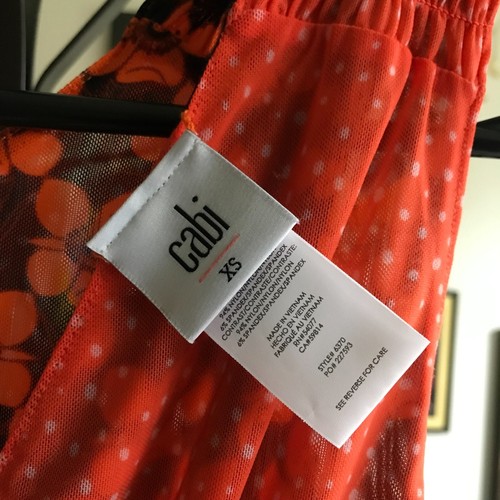 CAbi size XS Style #6370 Dotted Bouquet Floral Polka Dot Stretch Mesh Flip Dress - Picture 9 of 9