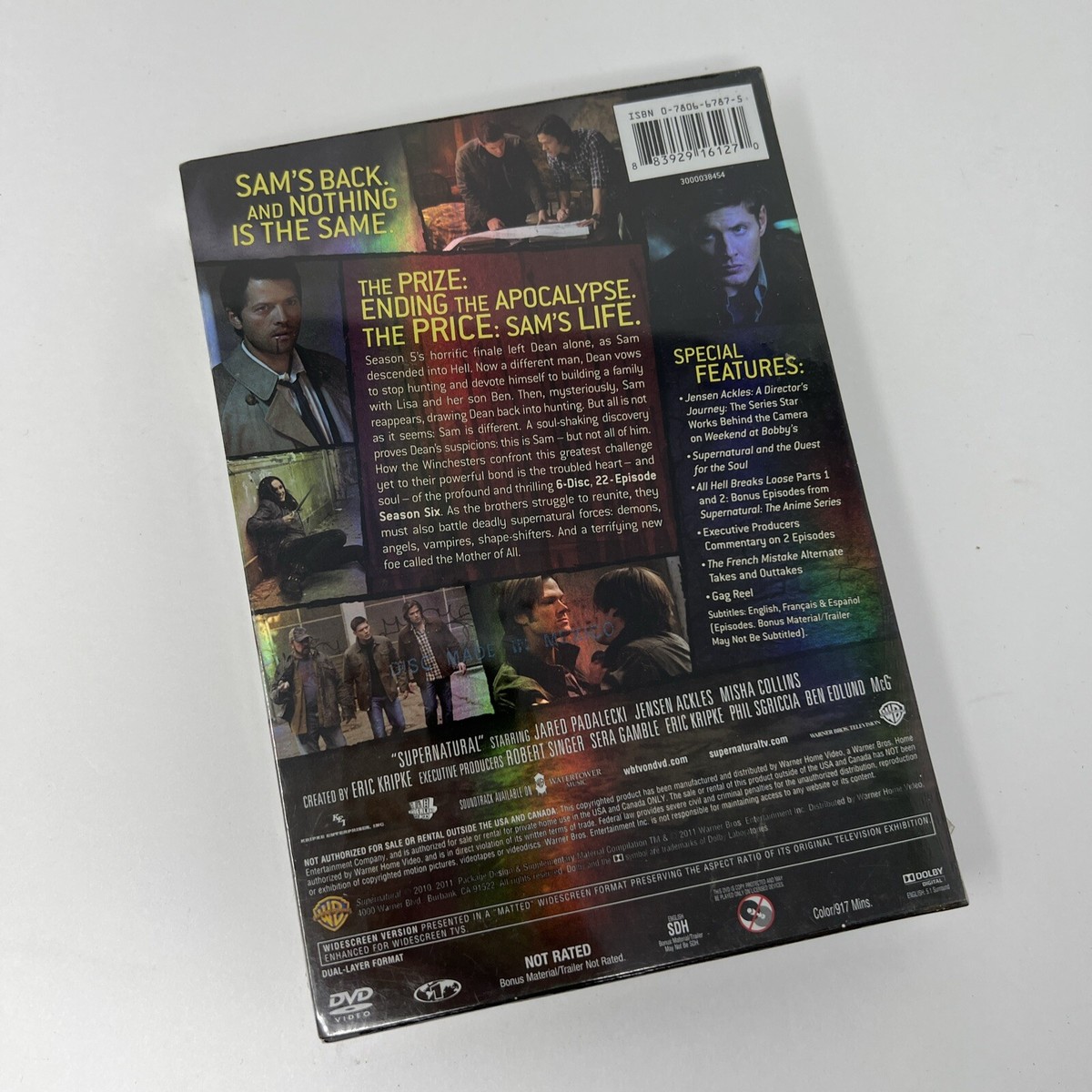 Supernatural: The Complete Sixth Season (DVD, 2010) 883929161270| eBay