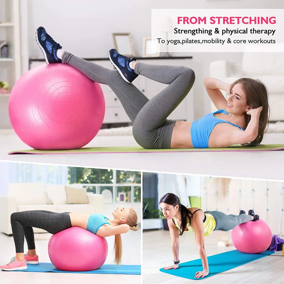 23" 26" 29" Yoga Ball Exercise Anti Burst Fitness Balance Workout Stability - Image 4 of 4