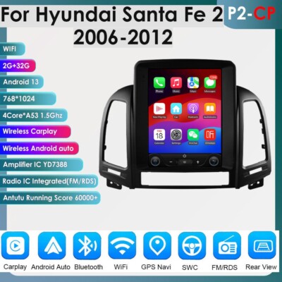 9.7'' Screen Carplay For Hyundai Santa Fe 2006-2012 32G Android Car Radio Stereo