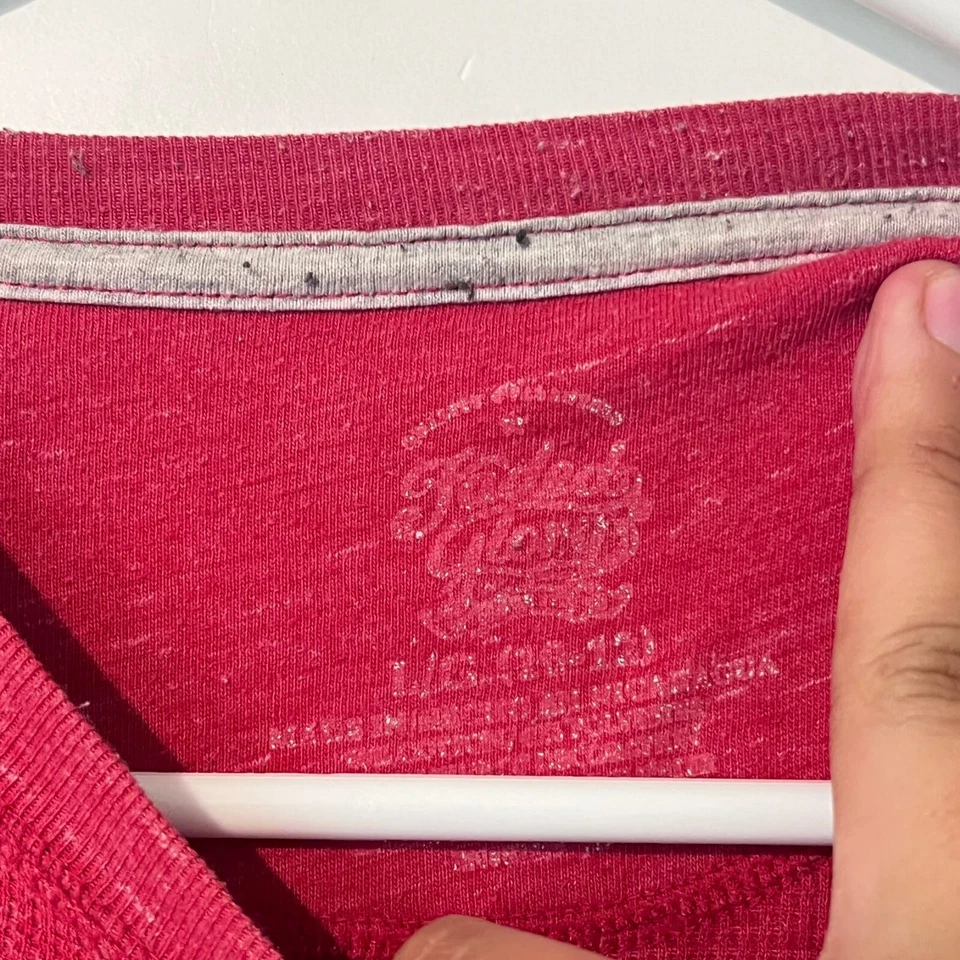 Faded Glory Boys Waffle Knit Thermal T-Shirt Size L (10/12) Red Long Sleeve - Image 2 of 4