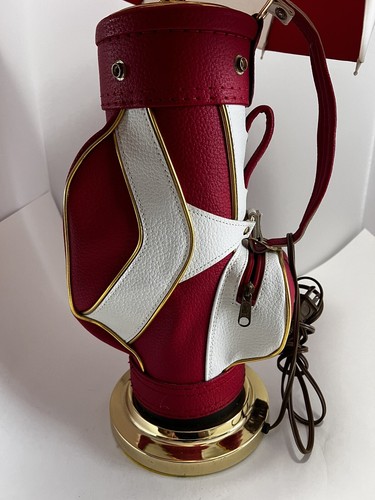 Rot & weiß Oldsmobile Scramble Leder Golfschläger Tasche Regenschirm Lampe mit Golfball - Bild 11 von 22