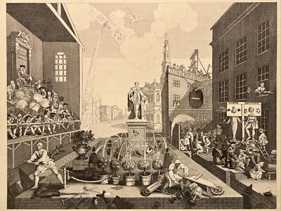 The Times Humor  1860 Stich Gravure William Hogarth Antik Stahlstich ENGRAVING - Bild 1 von 4
