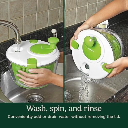 Large 5-Qt Salad Spinner Vegetable & Fruit Washing Bowl with Strainer - Picture 3 of 5