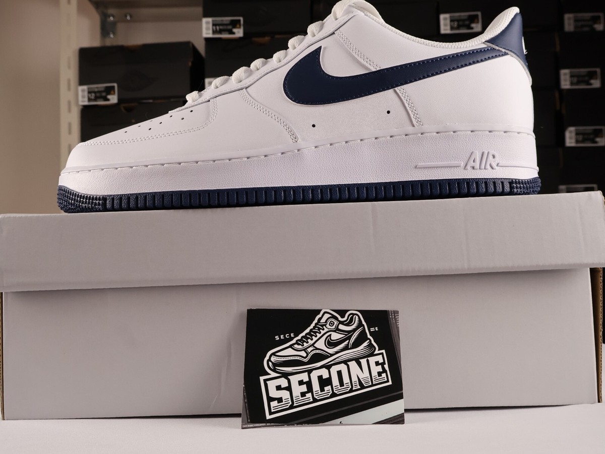 Size 15 - Nike Air Force 1 '07 White Midnight Navy for sale online