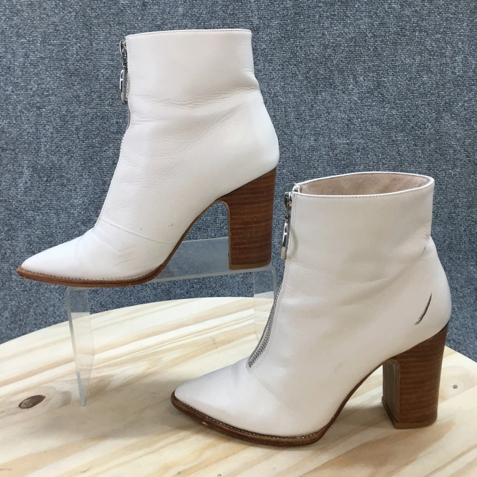 Chinese Laundry Boots Womens 6 Kristin Cavallari Ankle Booties White Leather Zip - Image 2 of 4